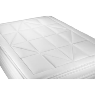 Ensemble Matelas Sommier 140x190 cm - Sommier Gris (en kit) - Vingt-Huit PLUS