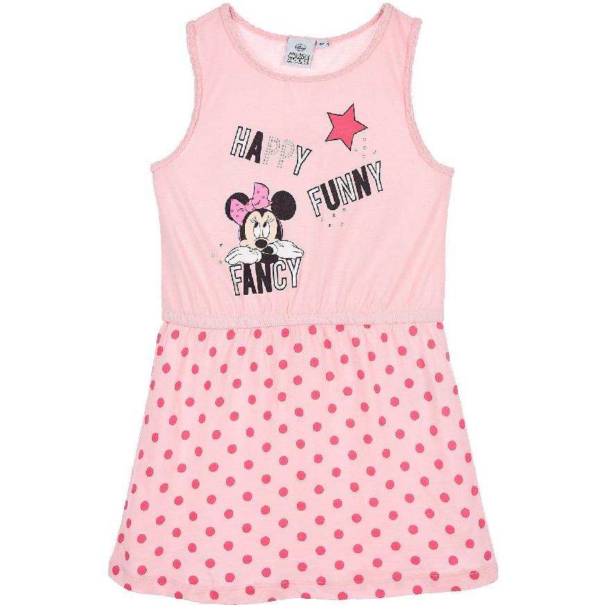 Abito Smanicato Minnie pois Rosa Lei Disney Rosa