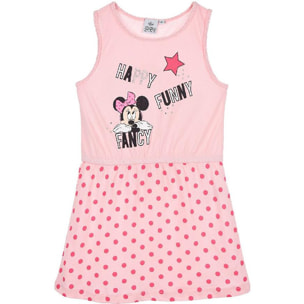 Abito Smanicato Minnie pois Rosa Lei Disney Rosa