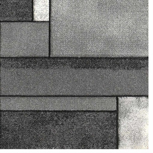 Tapis Tuho aux couleurs grises et aux motifs géométriques