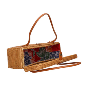 Borsa a spalla da Donna Lea in Rattan Prodotto Vegano 20x24x12 cm