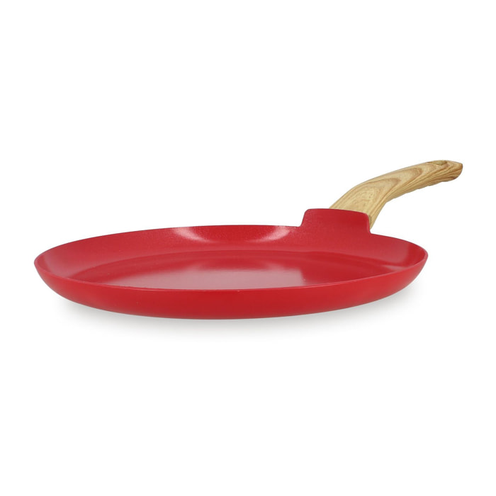 Crêpière 26cm avec revêtement céramique rouge - tous feux COLORAMA