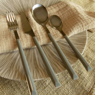 Lot de 6 cuillères à café grises en acier inoxydable COLORAMA