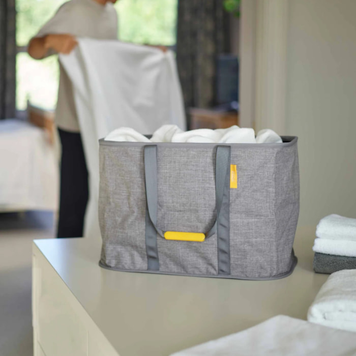 Panier à linge pliable Hold-All 55L, tissu durable & lavable, résistant à l'humidité, poignées solides. Anthracite (JJ50039)