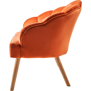 CLOUD - POLTRONA VELLUTO ORANGE - misura 66x70,5x82,5