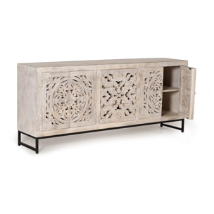 Aparador de Madera de Mango Estilo Étnico Boho Tallado