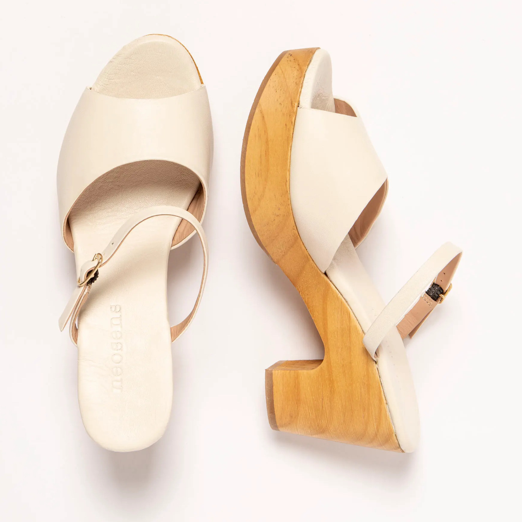 Sandalias con tacón S3273 NAPPA CREAM/ ST.LAURENT SANDAL color Cream