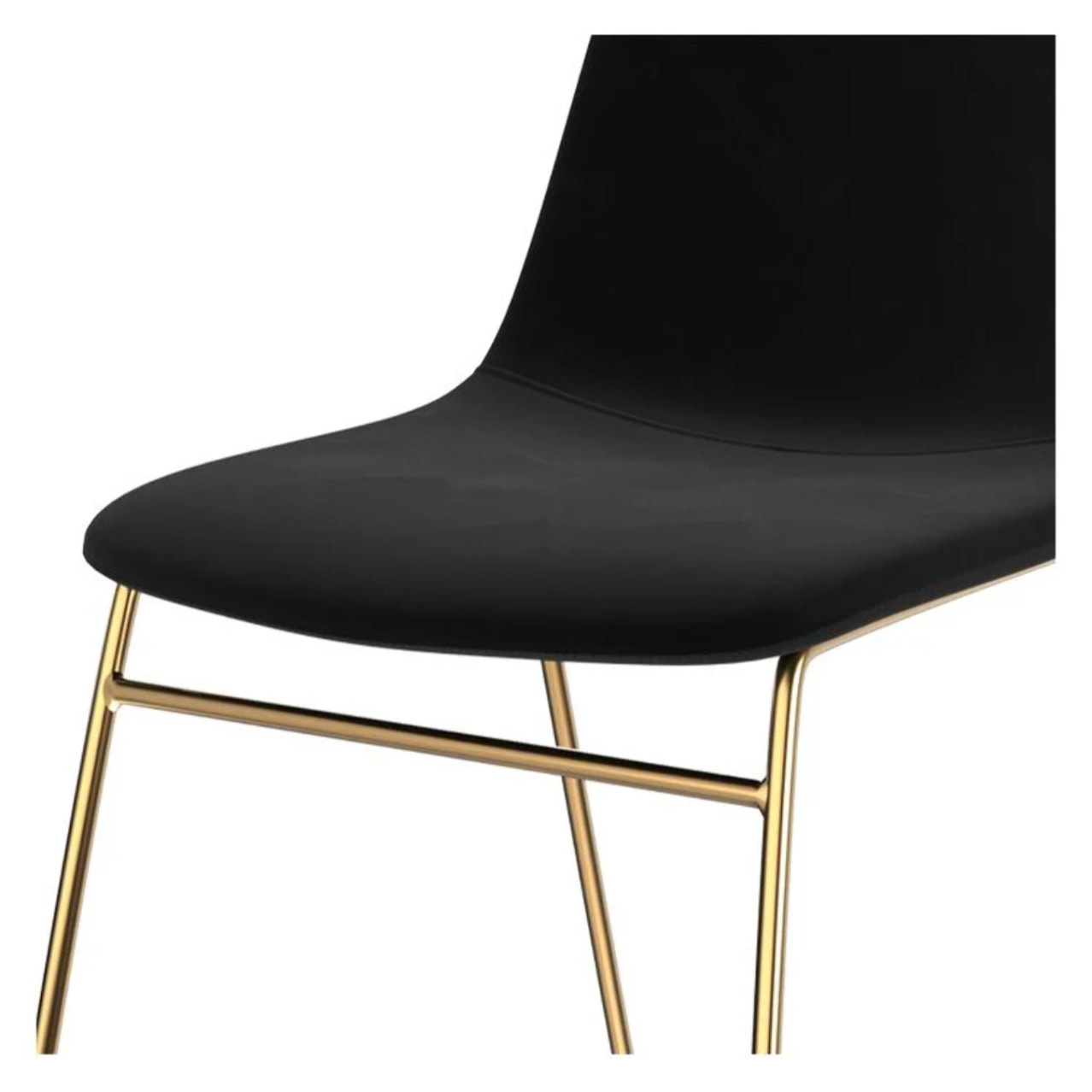 Lot de 2 chaises en velours noir et pieds en métal doré - Gaspard