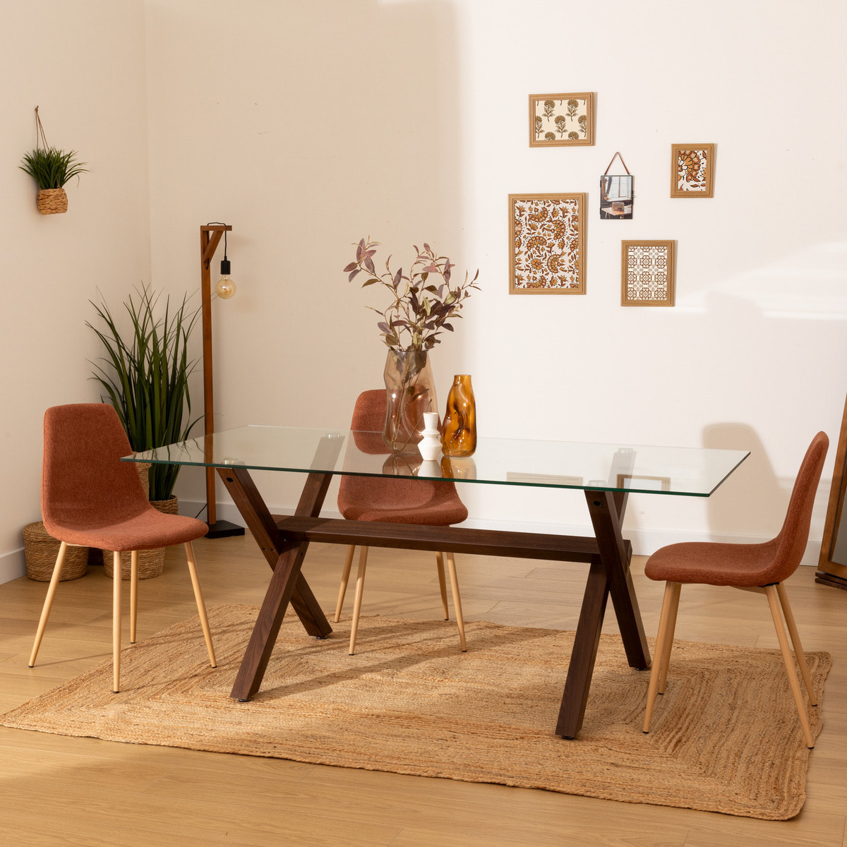 Table à manger "Jorel" marron 180x90x74,5cm
