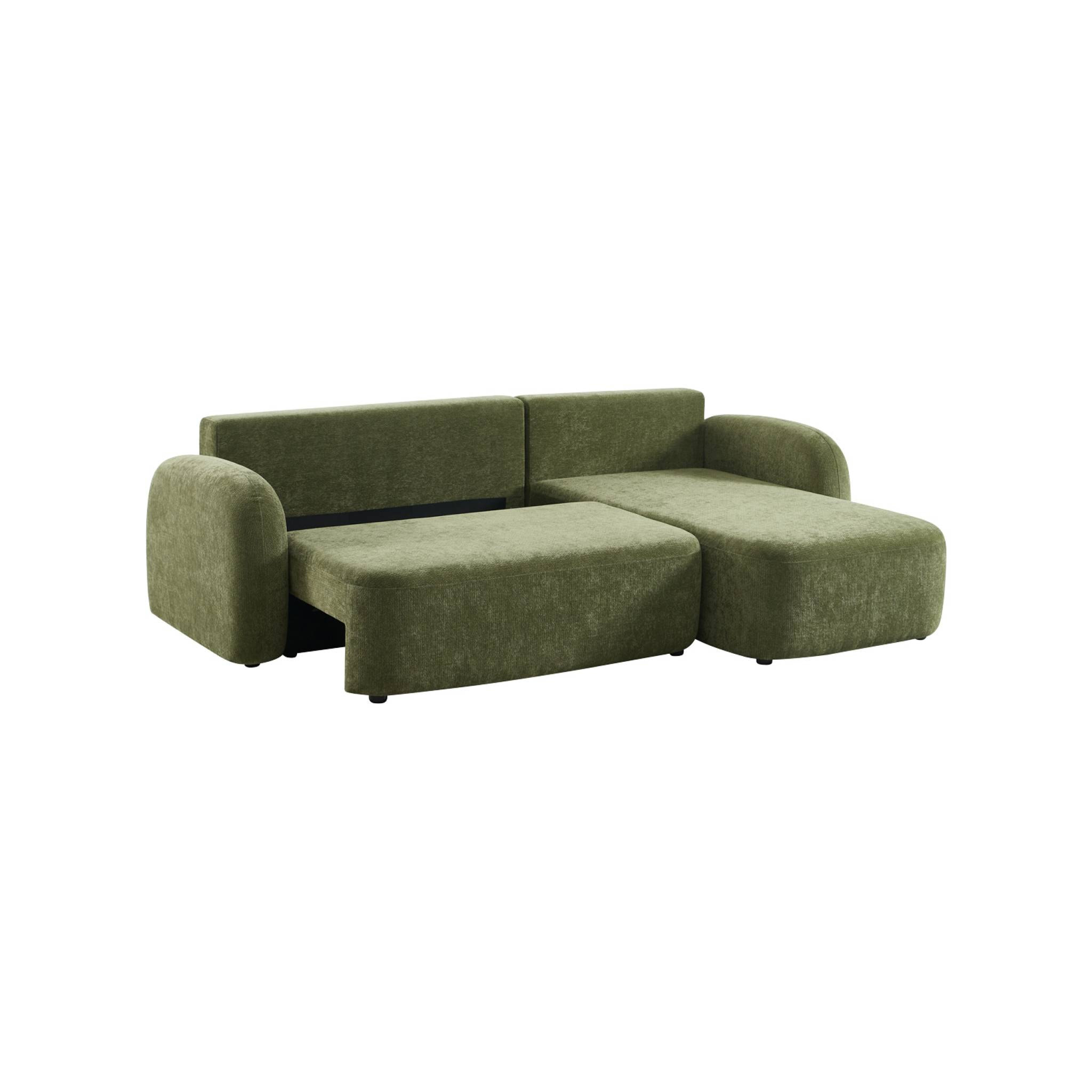 Canapé d'angle réversible convertible 3 places tissu avec coffre NOUMA