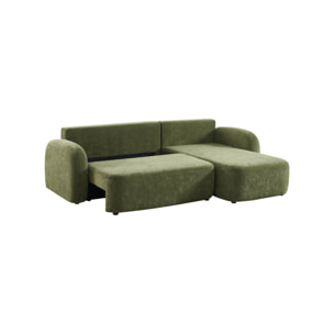 Canapé d'angle réversible convertible 3 places tissu avec coffre NOUMA