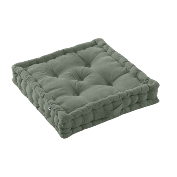 Coussin de sol 50 x 50 cm capitonné et matelassé en coton - KALA