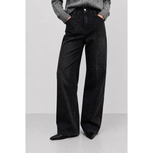 Kocca - Pantaloni in denim da donna a vita alta e gamba larga Donna