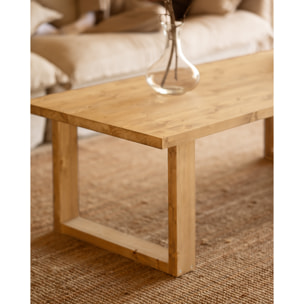 Mesa de centro de madera meciza en tono roble medio de varias medidas