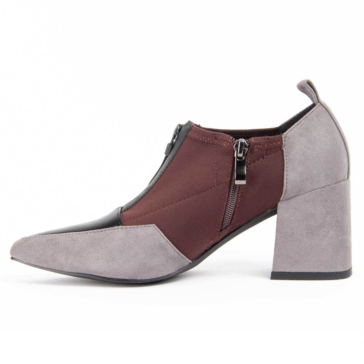 Zapato De Tacón - Gris - Altura: 6 Cm