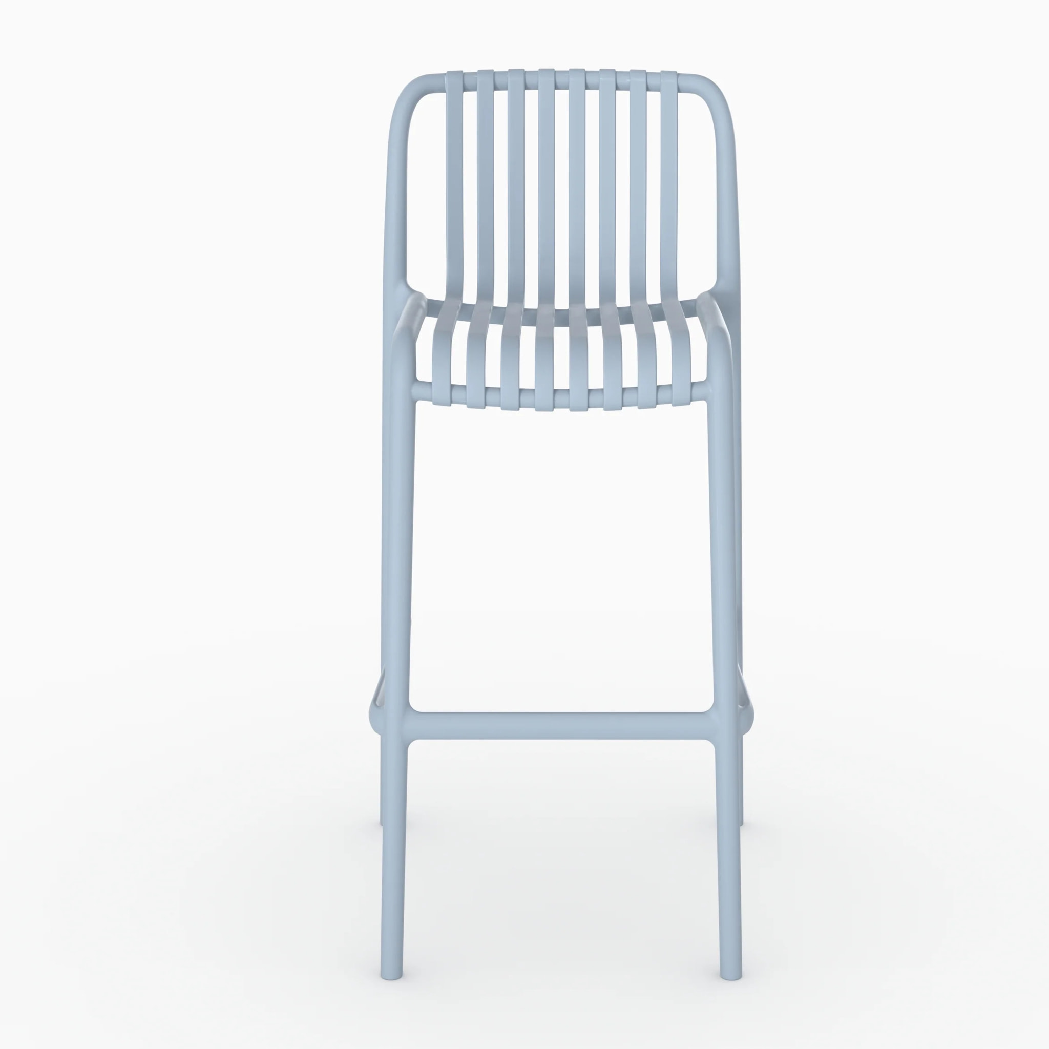 Lot de 2 chaises de bar de jardin 76 cm en plastique bleu pastel - Duli