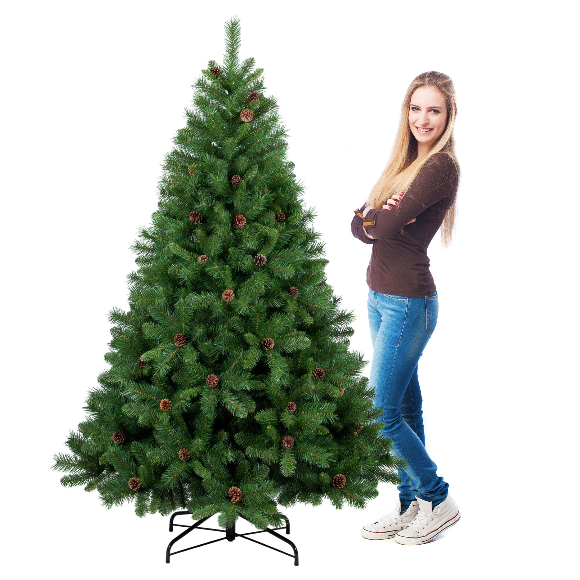 Boho - Albero di Natale con pigne in PVC ø111x180H cm, 697 Punte