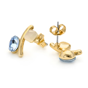 Pendientes de Ojo de Gato acabado en oro amarillo 18k