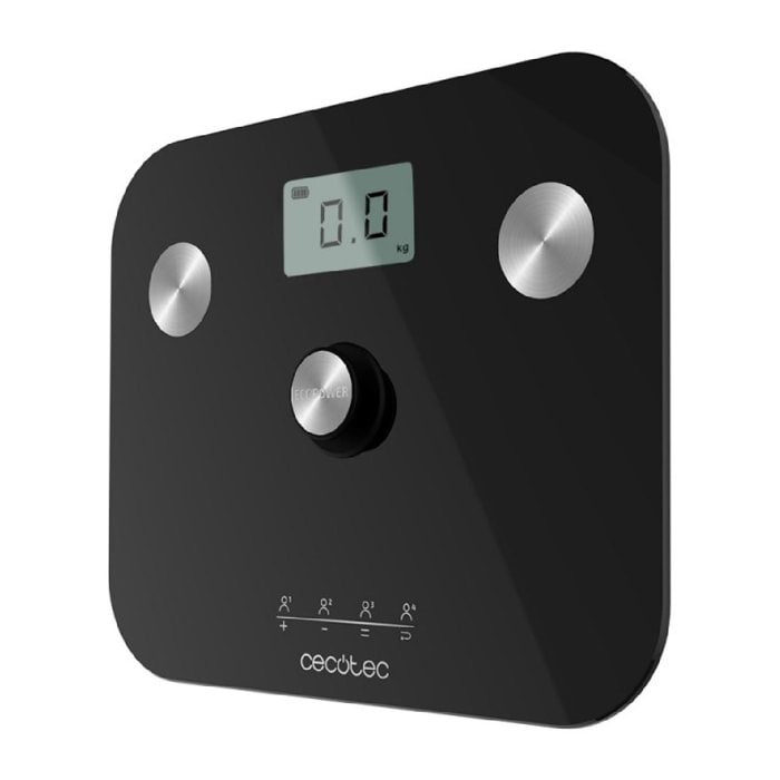 Cecotec Pèse-personne avec bouton-poussoir EcoPower 10100 Full Healthy Black. Su