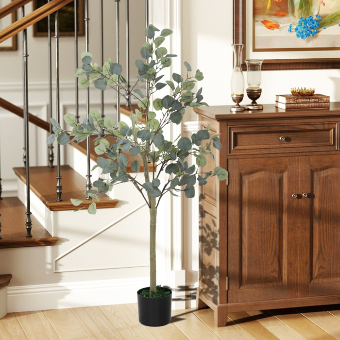 Planta Artificial Decorativa Grande 150 cm Eucalipto Artificial Árbol Sintético de Interior con 230 Hojas Decoración para Hogar Oficina Balcón Dormitorio Verde