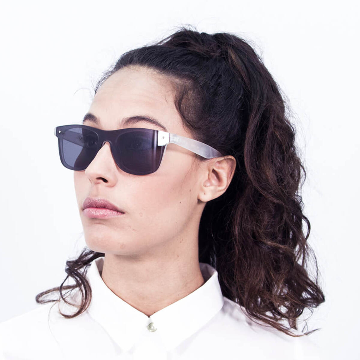 Gafas de sol OCEAN MESSINA - Transparente blanco mate / Plana ahumada
