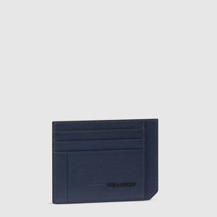 Piquadro Portacarte di credito sottile in pelle, schermato con protezione RFID
