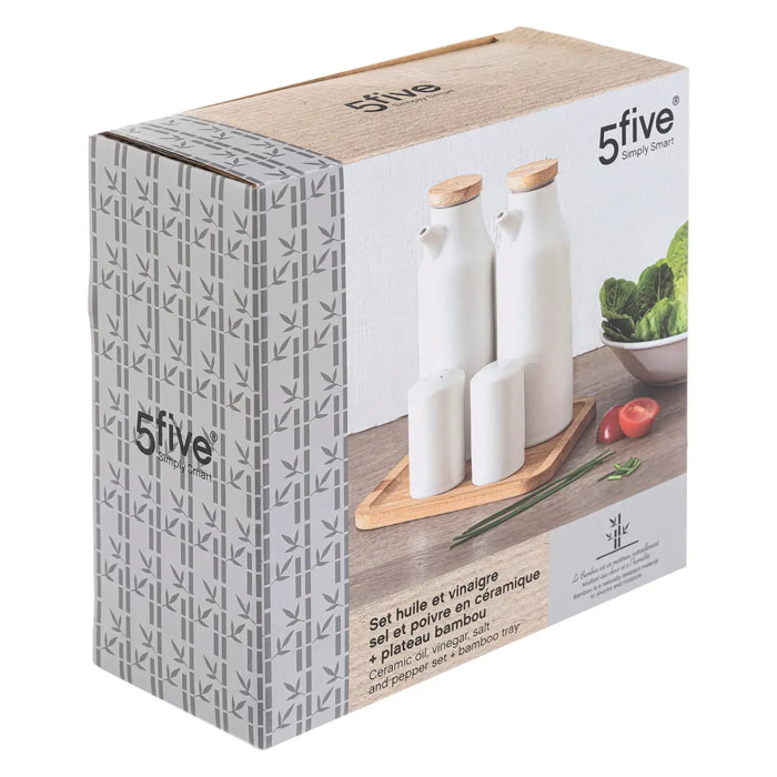 Set huile/vinaigre/poivre céramique "Seramik" blanc