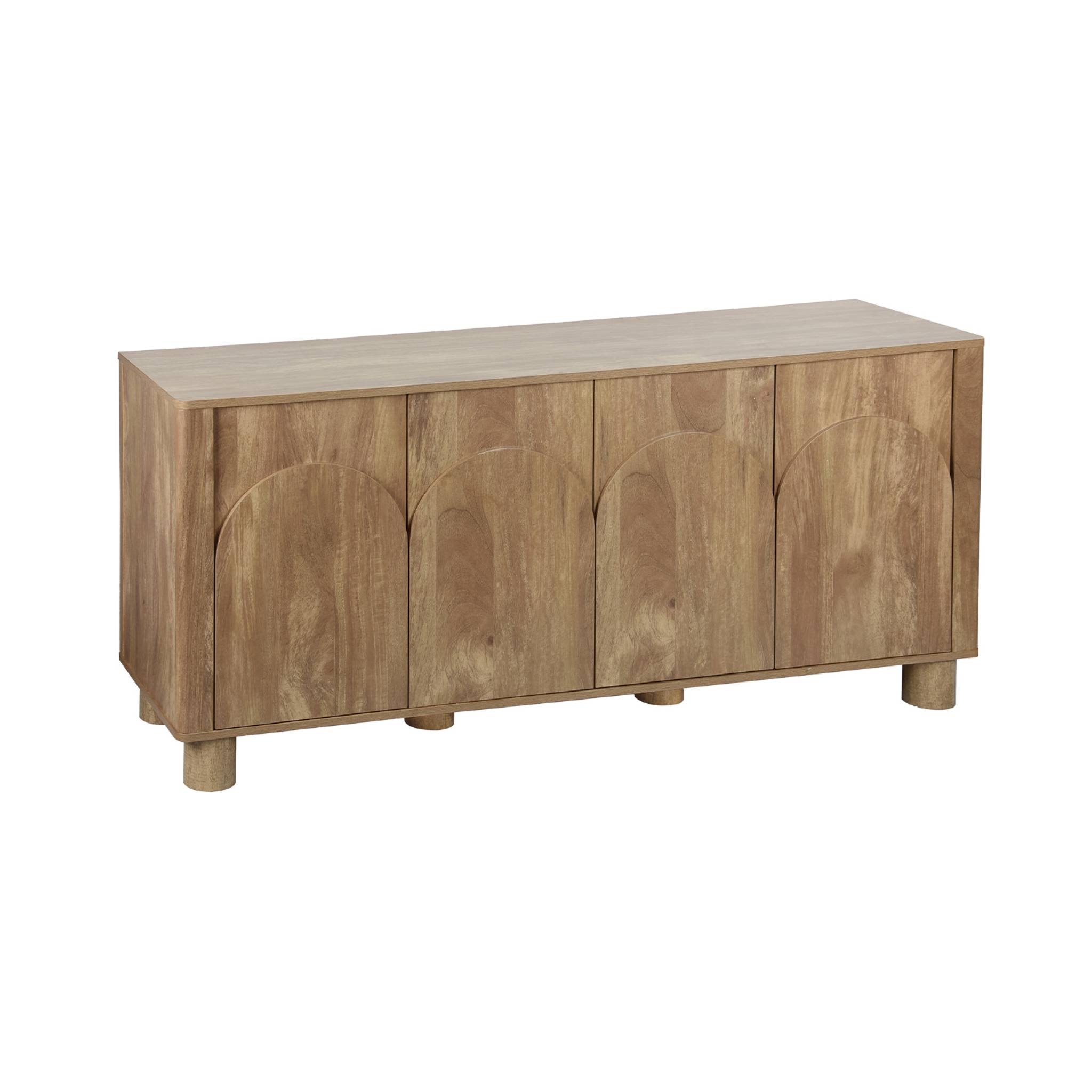 Buffet exotique bois MDF. buffet bas. 4 portes. 2 espaces de rangement et 2 tiroirs intérieurs. L 150 cm