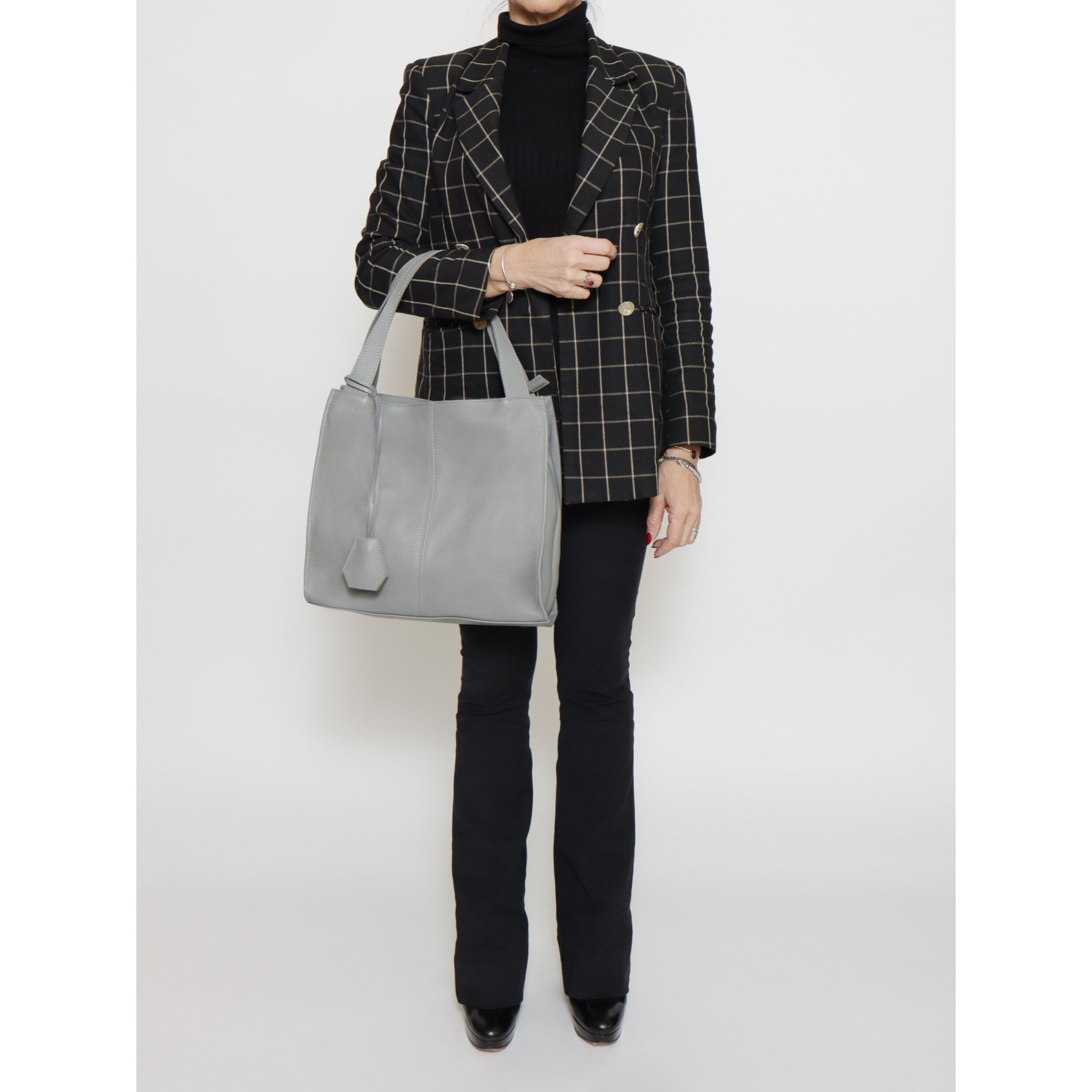 Borsa a spalla  da donna In Vera pelle Made in Italy 34x32x11 cm