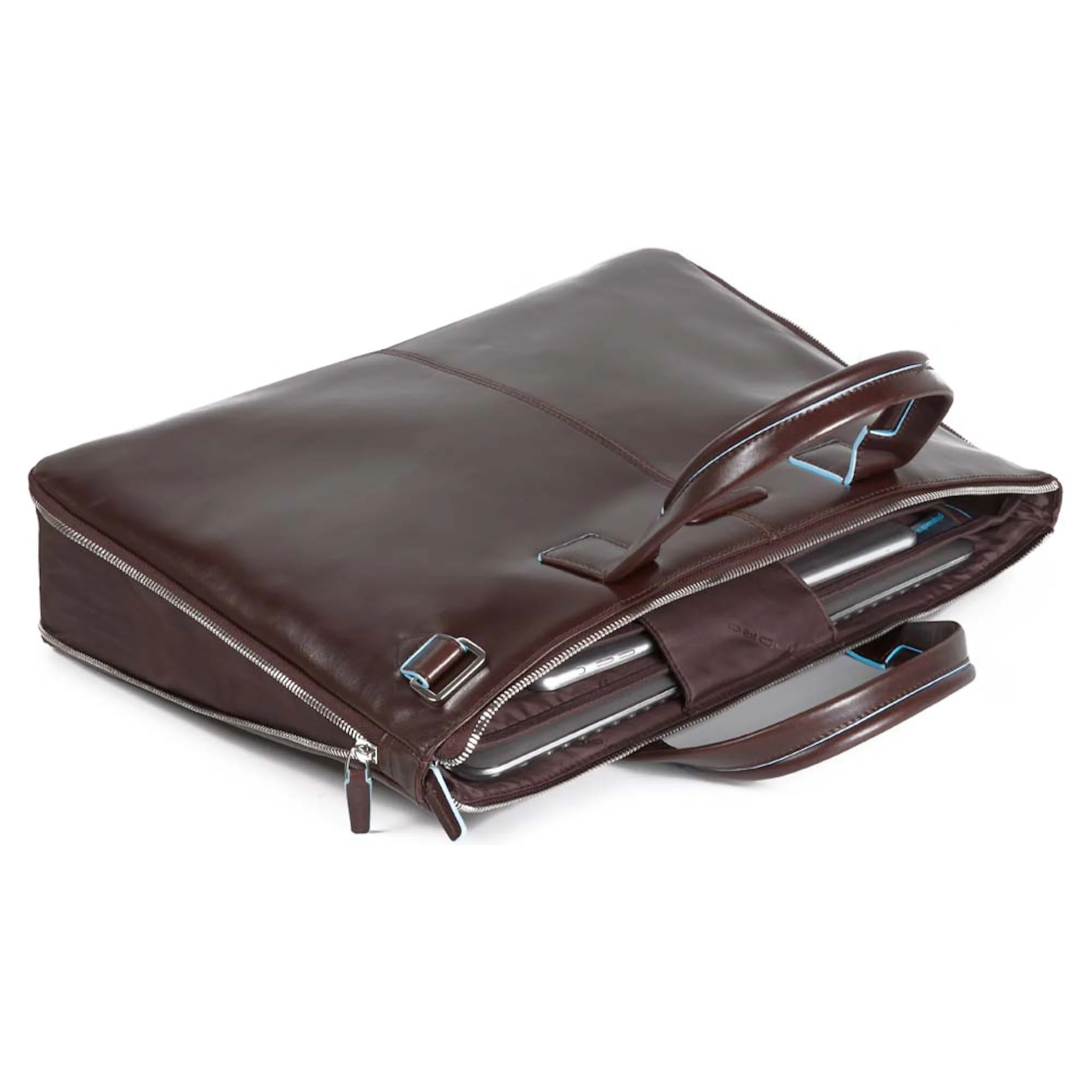 Piquadro Borsa sottile porta pc e porta iPad® in pelle con protezione antiurto, espandibile