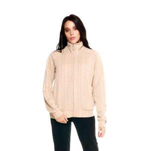 Felpe collo alto Leone donna con zip intera bonded Greyss