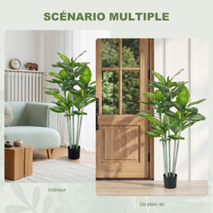 Plante artificielle Calathea H.150cm tronc branches lichen feuilles grand réalisme