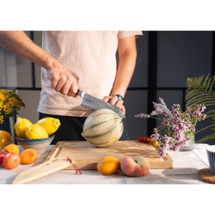 Coltello Santoku Bunka | Lama 170 mm | Acciaio Inossidabile Giapponese San-Mai