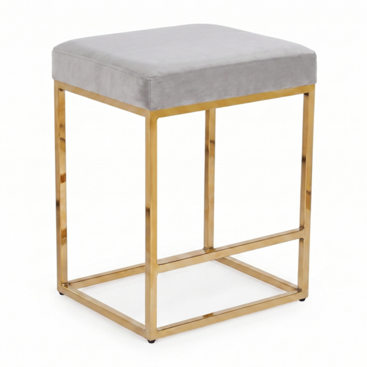 Sgabello Imbottito in Effetto Velluto con Seduta Confortevole e Gambe in Acciaio, Design Moderno per Cucina, Penisola, Isola e Zona Bar