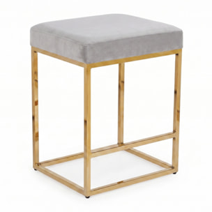Sgabello Imbottito in Effetto Velluto con Seduta Confortevole e Gambe in Acciaio, Design Moderno per Cucina, Penisola, Isola e Zona Bar