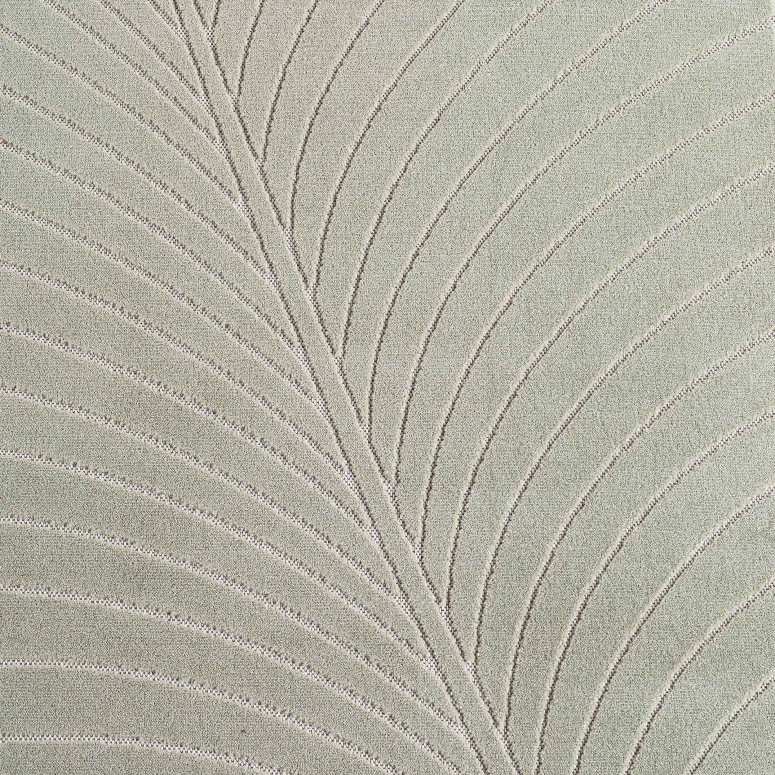 NOVA - Tapis intérieur/extérieur rond vert à motif feuille tropical