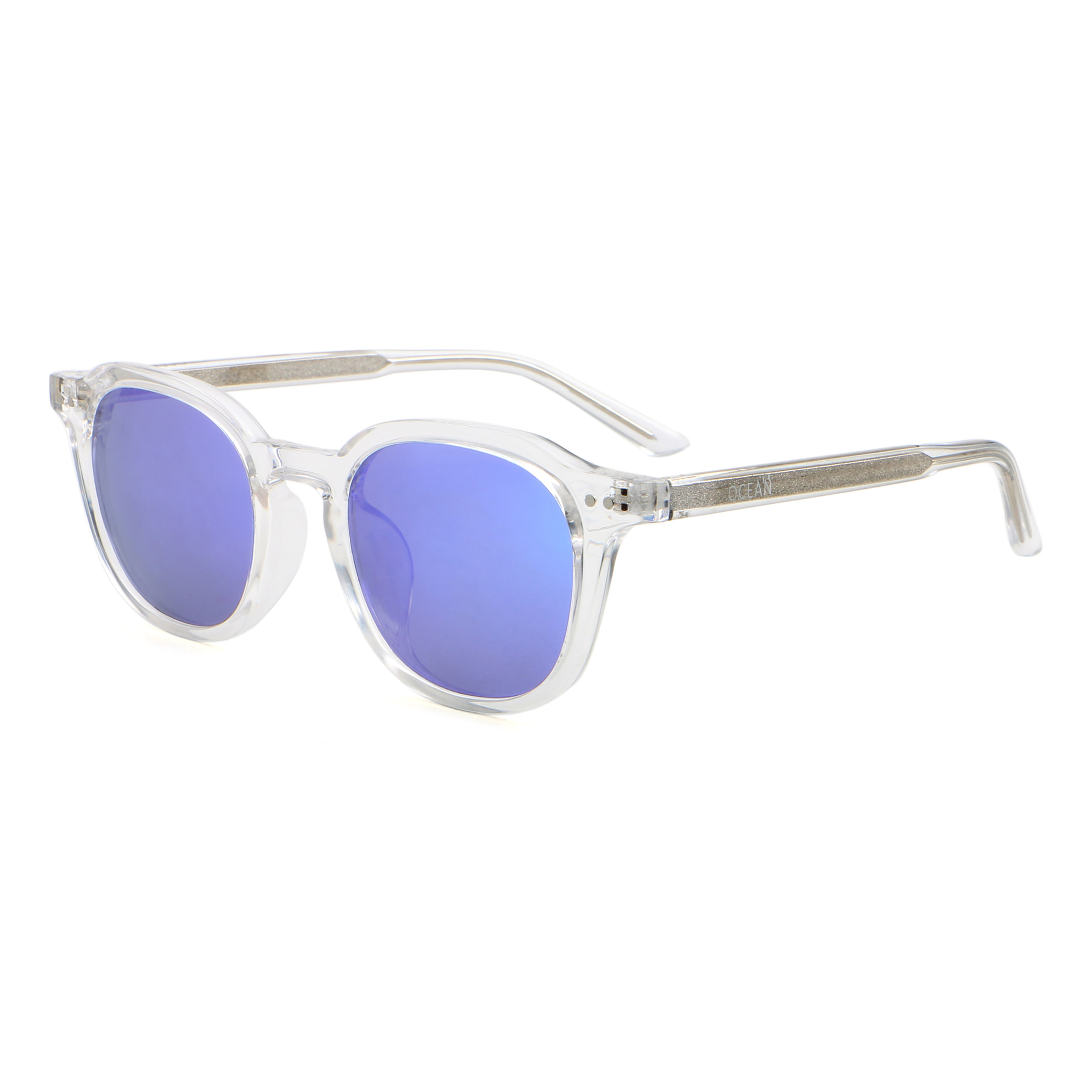 Gafas de sol OCEAN HILL - Blanco transparente brillante / Revo azul