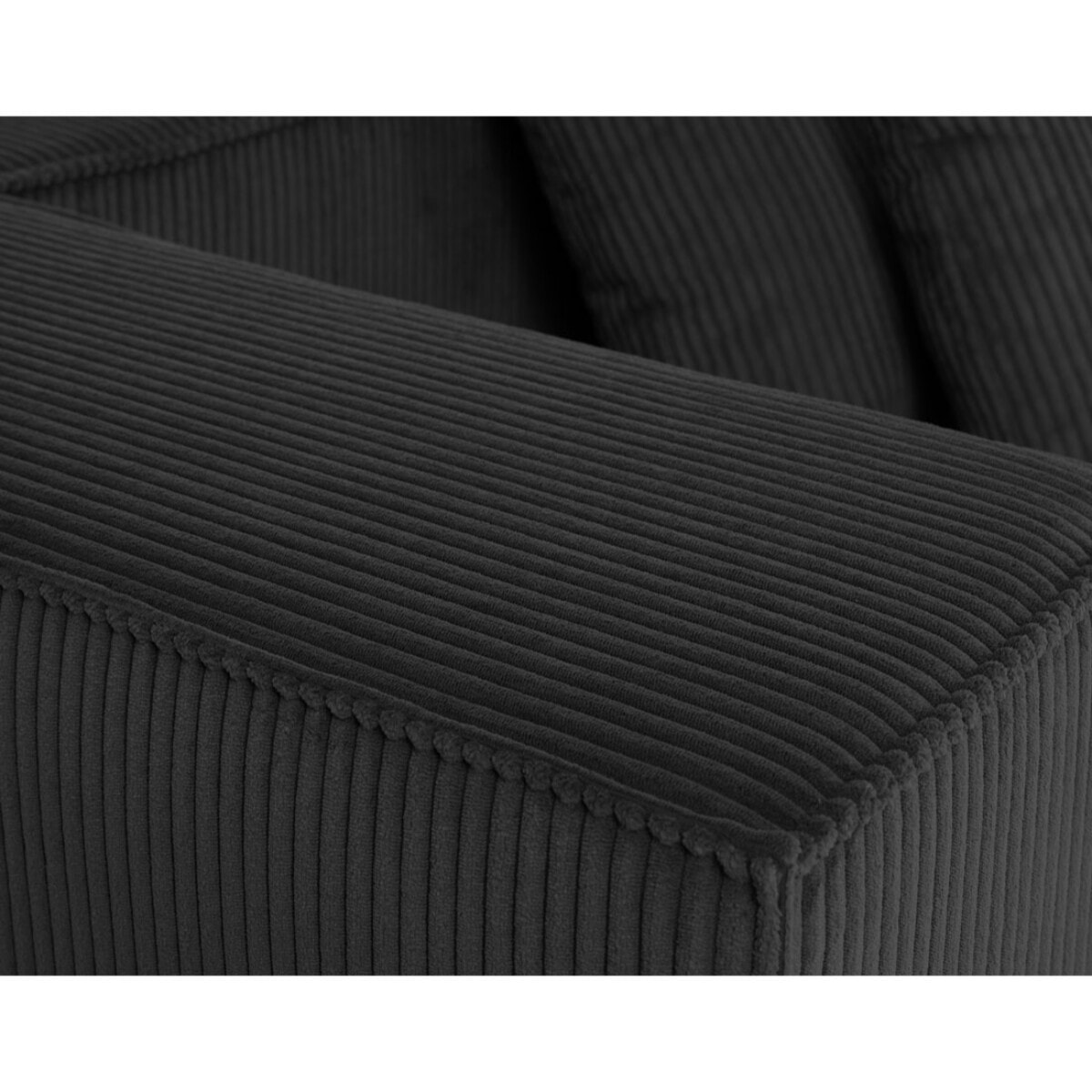 Colombine - canapé modulable droit - 2 places - en velours côtelé - Noir