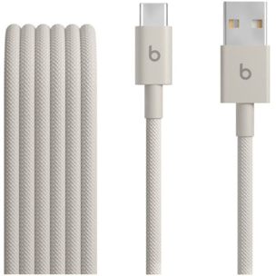 Câble de charge BEATS tissé USB-A vers USB-C 1M50 Gris éclair