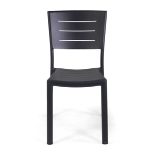 Sedia Vacchetti Delta in alluminio antracite cm45x59,5h85