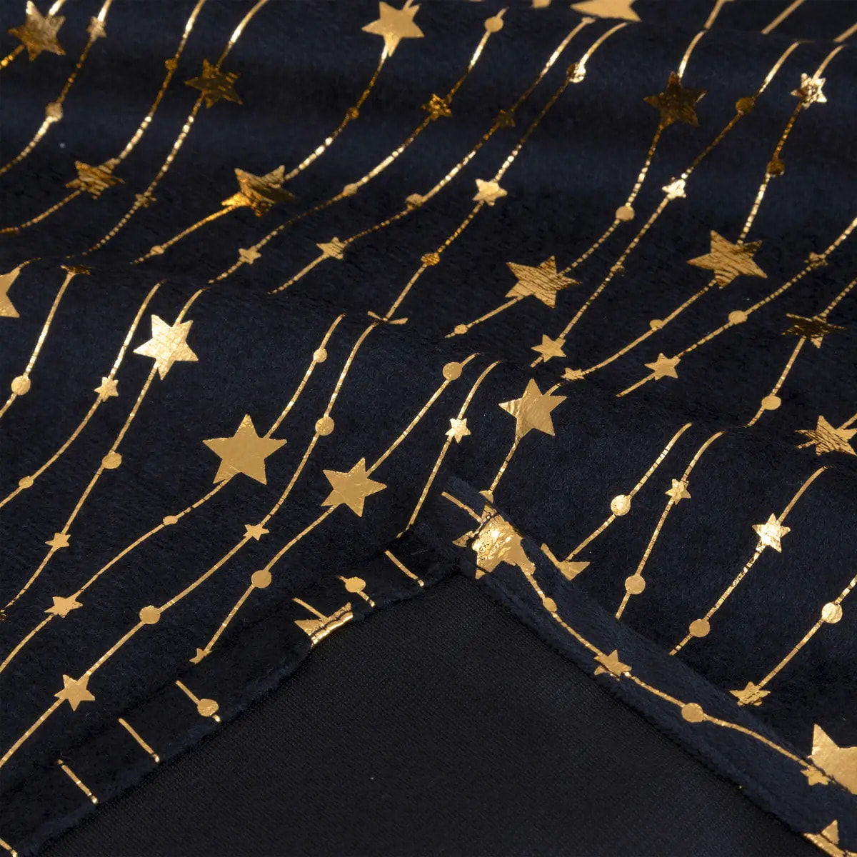 Nappe velours motif étoiles 140x240cm noir