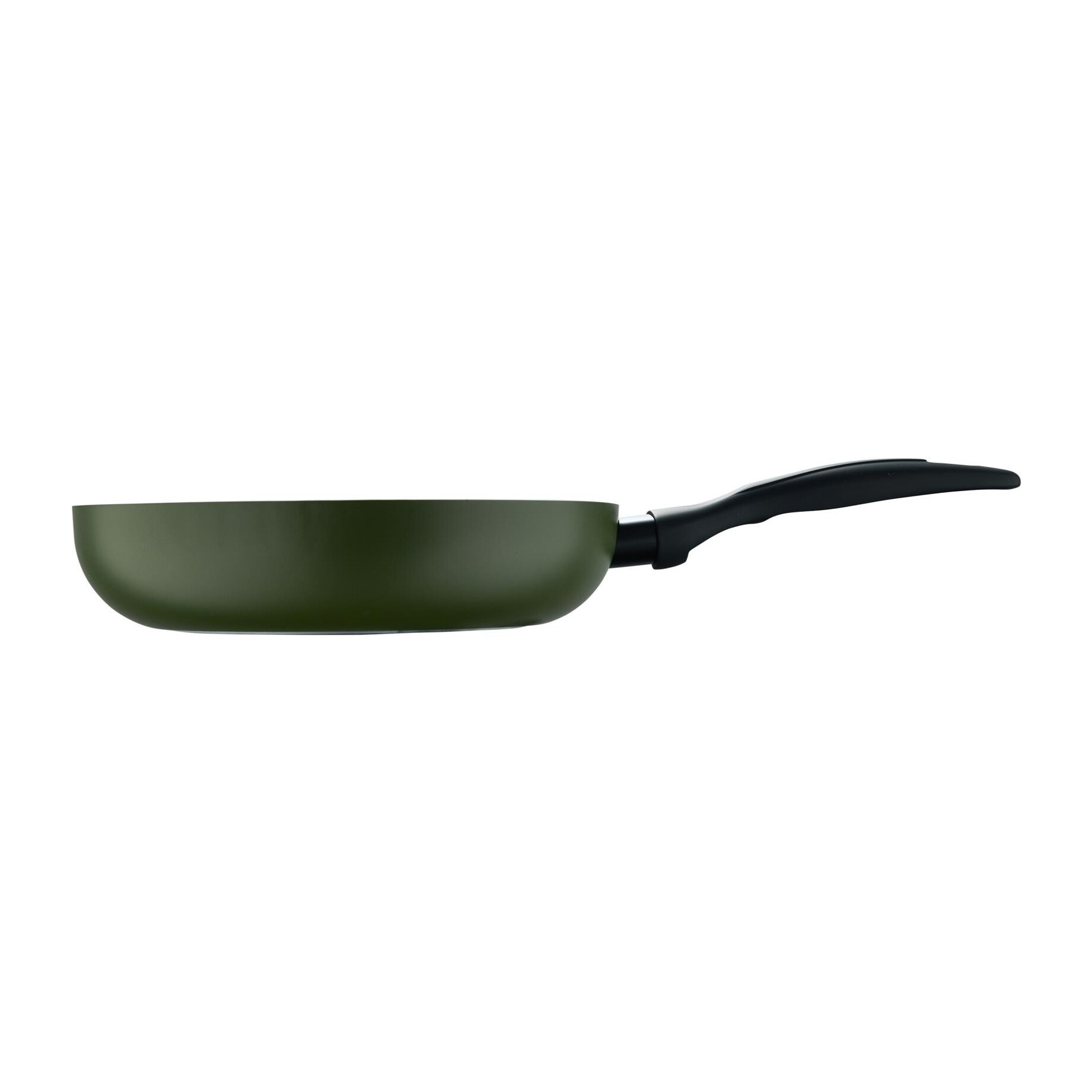 Sartén en aluminio prensado verde, antiadherente y ligera para cocina diaria