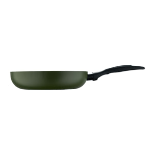 Sartén en aluminio prensado verde, antiadherente y ligera para cocina diaria