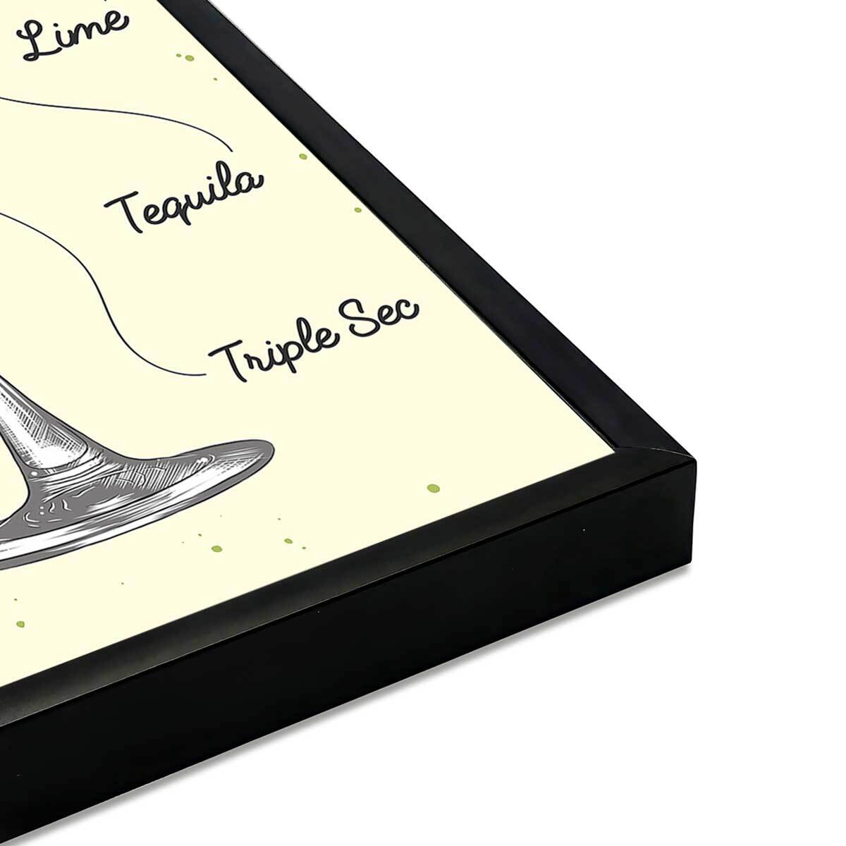 Affiche encadrée cocktail Margarita Affiche + cadre en métal - Noir