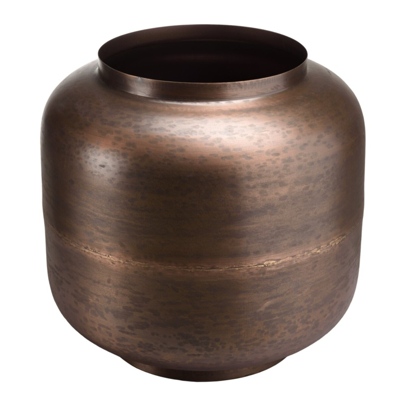 JOHAN - Vase largeur 40cm hauteur 38.5cm acier couleur bronze cuivré