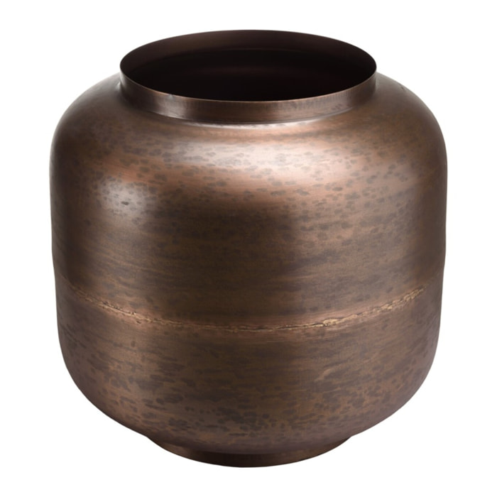 JOHAN - Vase largeur 40cm hauteur 38.5cm acier couleur bronze cuivré