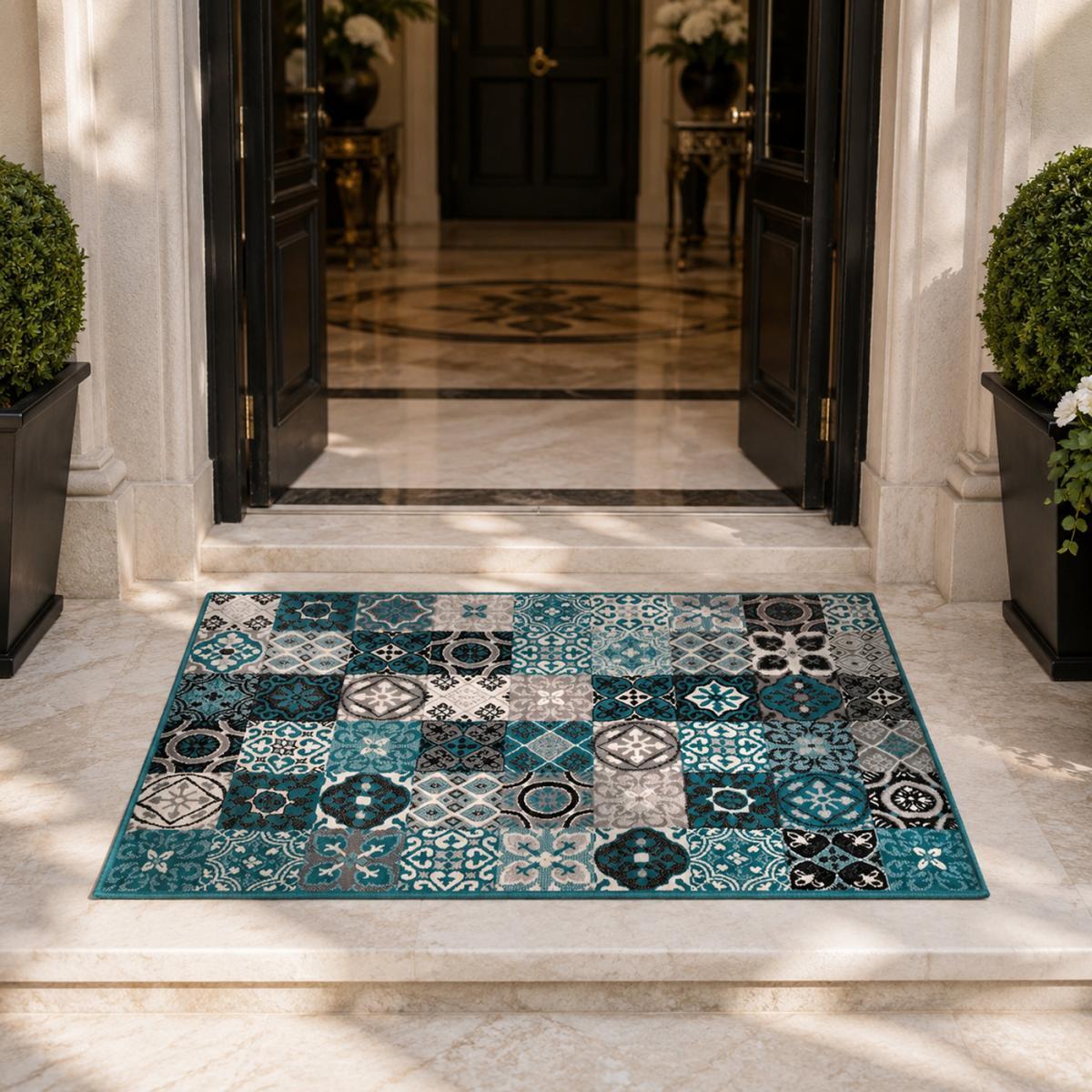 Tapis Revu motif carreaux de ciment