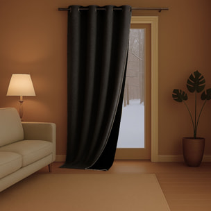 Rideau anti-froid doublé polaire - Noir