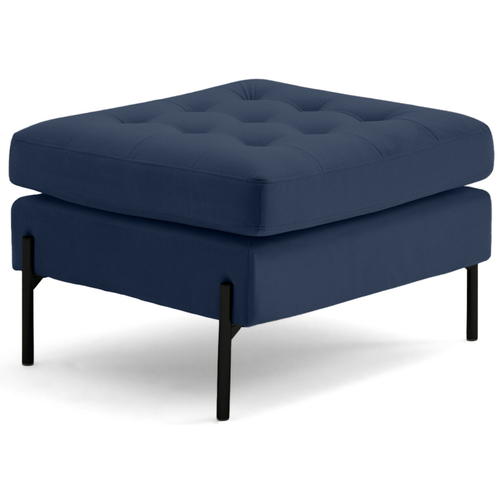 Isaure - pouf en velours - Bleu marine