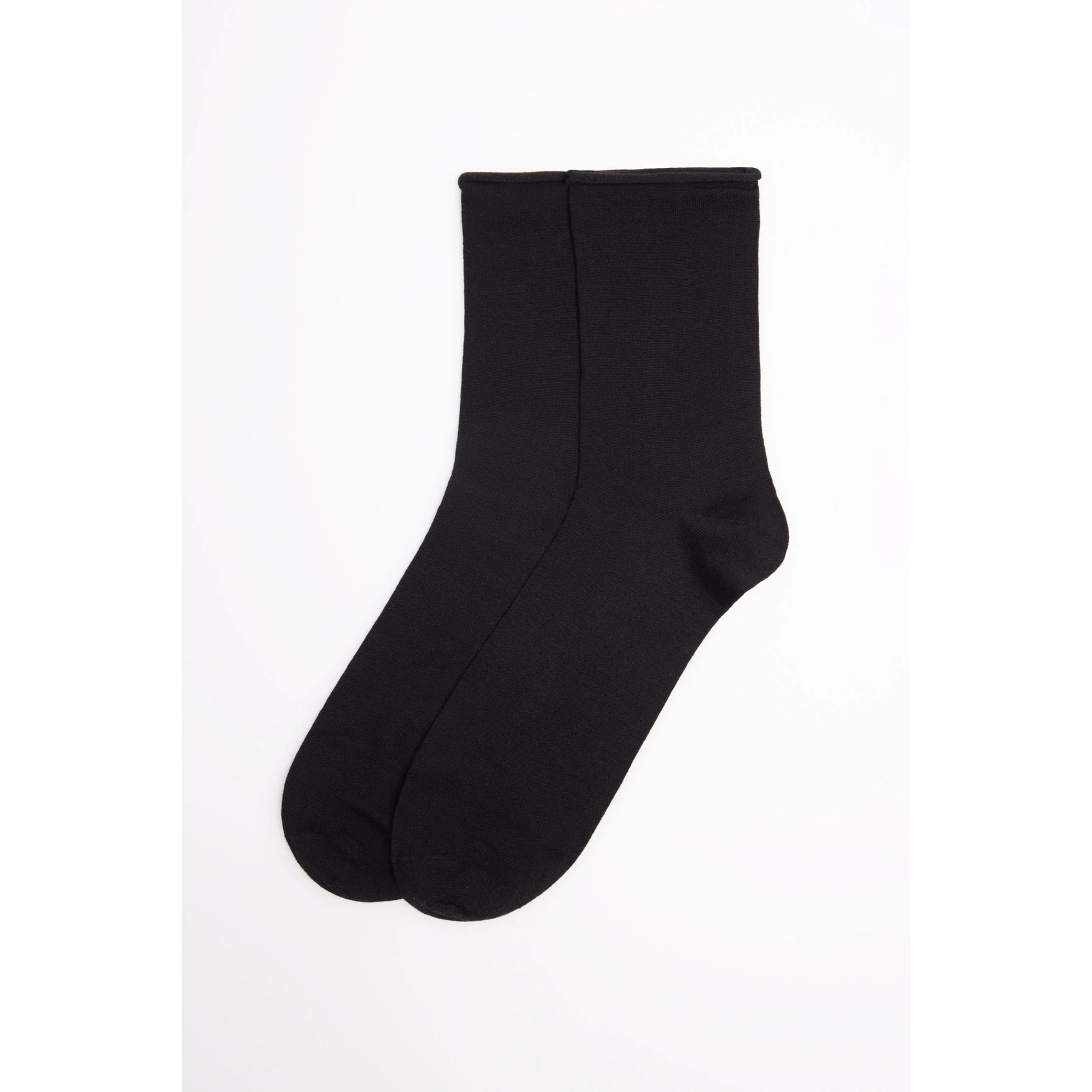 Calzini basico senza risvolto in filato scozzese nero